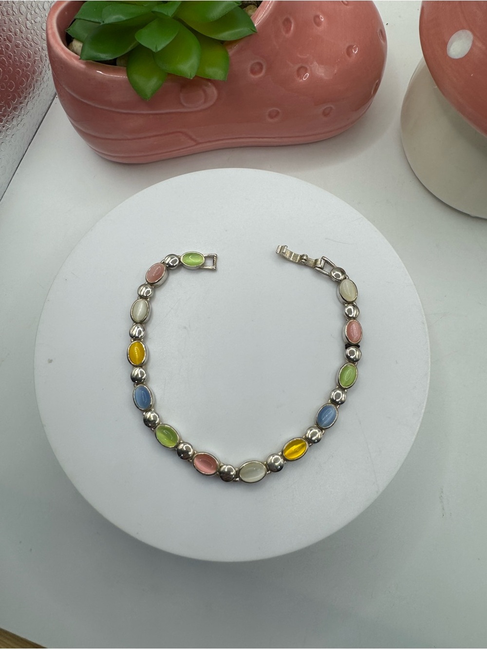 Vintage Premier Designs "Tutti Frutti" Pastel At Glass‎ Tennis Bracelet
